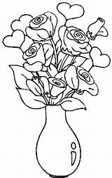 Colorat Flori Sfatulmamicilor Planse Vaza Plansa Vaze Inimioare Trandafir Subtire sketch template