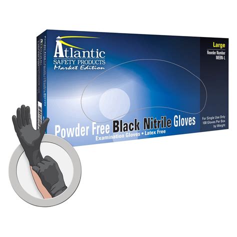 lightning gloves mebn  black medium powder  nitrile gloves