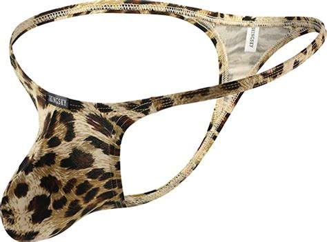 Ikingsky Men S Leopard G String Big Pouch Y Back Underwear Sexy Low