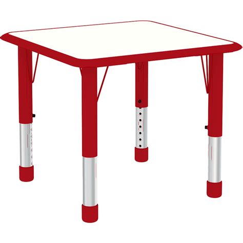 xhome red kids table height adjustable  inches   inches square shaped plastic