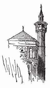 Minaret Engraving sketch template