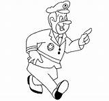 Police Officer Happy Coloring Coloringcrew sketch template