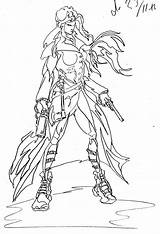 Warrior Coloring Pages Female Anime Girl Princess Template Armor Sketch Library God Popular Clipart Western Deviantart sketch template