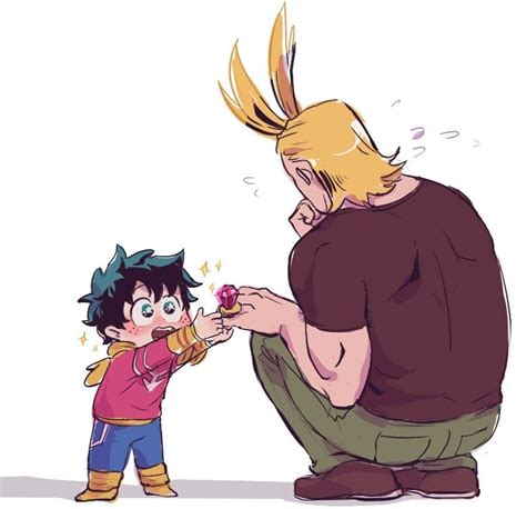 Midoriya Izuku And All Might My Hero Boku No Hero