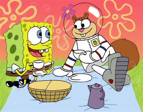spongebob and sandy spongebob squarepants fan art