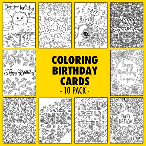 coloring birthday cards  pack sarah renae clark coloring book