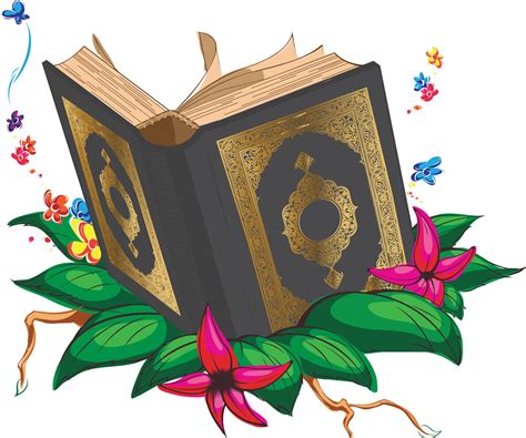 islam holy book quran moslem arab cartoon drawing vector illustration