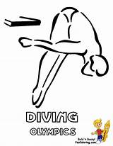 Olympic Olympics Diving Coloring Print Pages Sports Summer Yescoloring sketch template