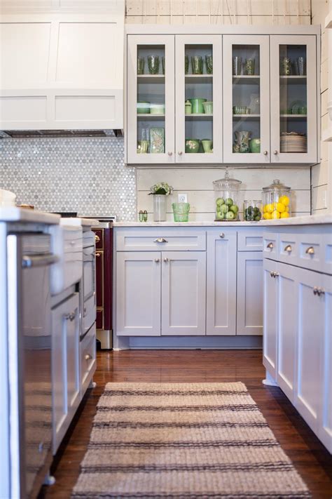Neutral Glass Front Cabinets In Charming Country Kitchen Hgtv