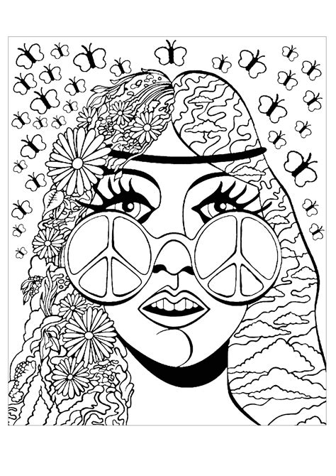 hippie coloring pages