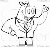 Pig Idea Business Clipart Cartoon Outlined Coloring Vector Cory Thoman Royalty sketch template