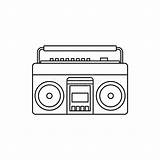 Boombox Recorder Isolated sketch template