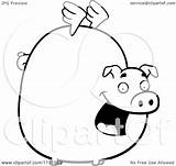Pig Flying Fat Coloring Cartoon Wings Pages Pigs Drawing Little Clipart Thoman Cory Outlined Vector Eagle Silhouette Pencil Angel Color sketch template