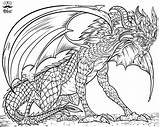 Dragon Coloring Adult Pages Printable Book Dragons Detailed Fantasy Mandala Choose Board sketch template