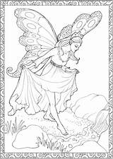 Coloring Pages Enchanted Fairy Forest Adult Fairies Printable Book Books Fadas Para Desenhos Sheets Colorir Dover Butterfly Ages Print Kids sketch template