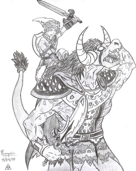 link  ganon coloring pages sketch coloring page