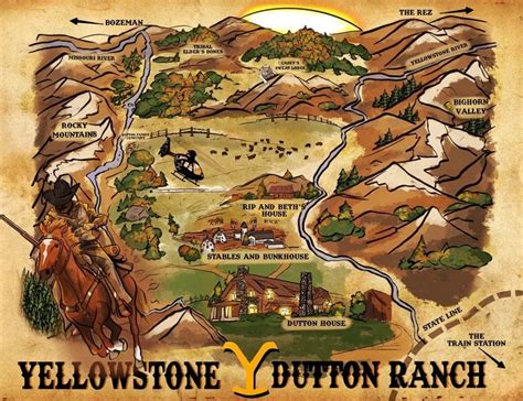 yellowstone ranch map etsy