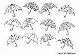 Umbrellas sketch template