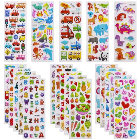 stickers  kids toddlers  vivid puffy kids stickers