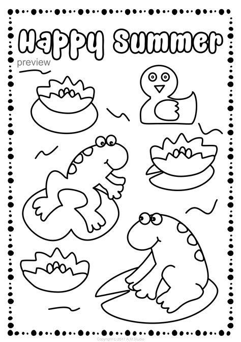 preschool summer coloring pages  fun coloring pages