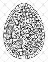 Easter Egg Coloring Flowers sketch template