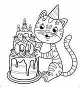 Cat Urodziny Kolorowanki Kolorowanka Wydruku sketch template