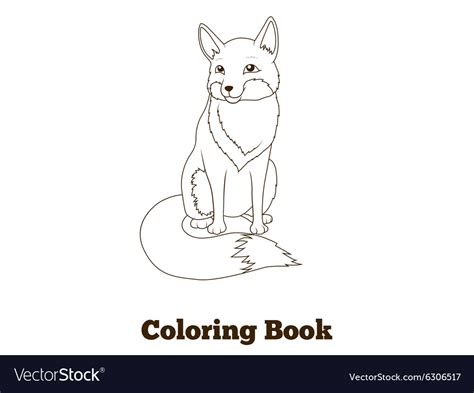 coloring book forest animal fox cartoon royalty  vector