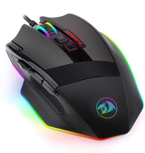 redragon  gaming mouse wired led rgb backlit mmo gaming mice