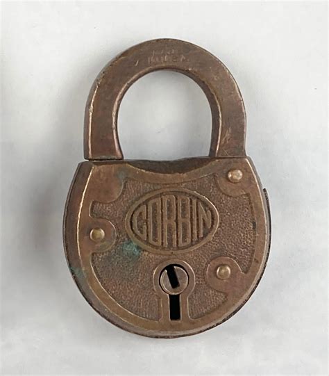 antique vintage corbin brass padlocks en  keys