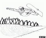 Snowboarder Coloring Snow Snowboard Trick Doing Sports Pages Rider Practicing Pipe Half Style sketch template