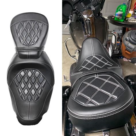 buy  profile seats rider passenger pillion leather seat  harley   touring road