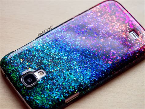 polish  diy glitter phone cover