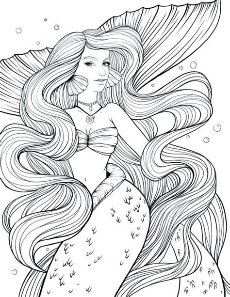 printable mermaid coloring page