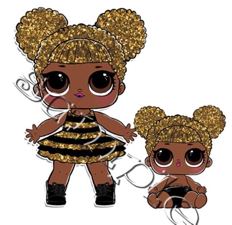 iron  transfer lol dolls doll surprise lil sister queen bee xcm