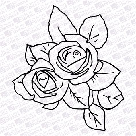 rose outline silkscreen stencils