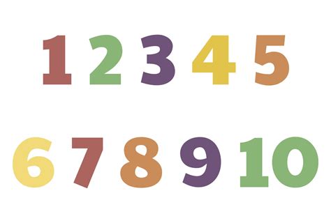 colored printable numbers     images  printable numbers  images