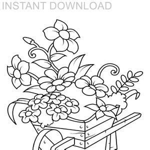 printable flower coloring pageinstant downloaddigital file