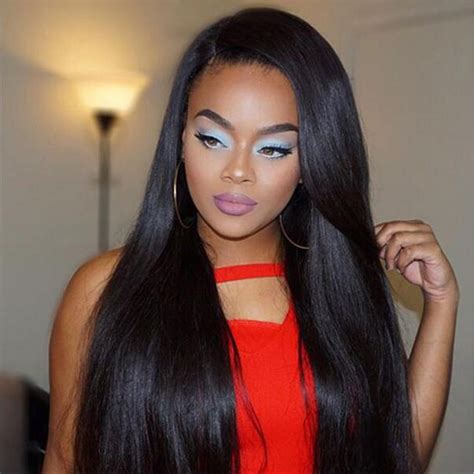 straight human hair wigs for black women natural black full lace wig