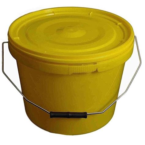 tamper evident yellow plastic buckets  lid ho plastics