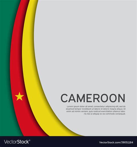 abstract waving cameroon flag paper cut style vector image