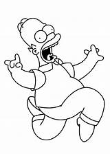 Coloring Pages Simpson Homer Running Gp0 Scared Kids sketch template