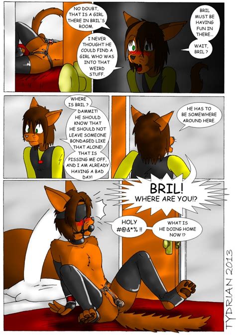 Rule 34 Angry Anthro Ball Gag Bed Blindfold Blush Comic