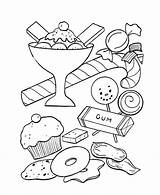 Coloring Pages Candy Printable Treats Birthday Print Sweets sketch template