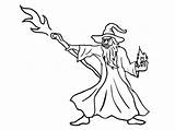 Wizard Coloring Pages Merlin Magic Stick Man Drawing Kingdom Getcolorings Getdrawings Color Printable Colorings sketch template