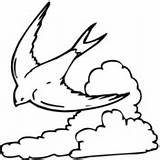 Coloring Cloud Pages Swallows Swallow Sheet Flying Clouds Clipart Clip Clipartbest Supercoloring Super Gif Popular sketch template