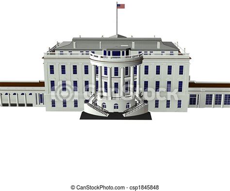stock illustration  white house  model isolated   white