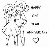 Anniversary Coloring Pages Happy 1st Drawing Popular sketch template