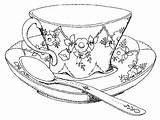 Spoon Tea Teacup 도안 커피 Sketchite sketch template