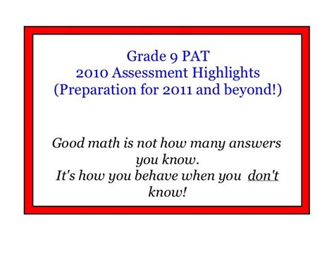 grade   assessment highlights pat review