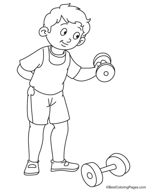 children exercise coloring pages